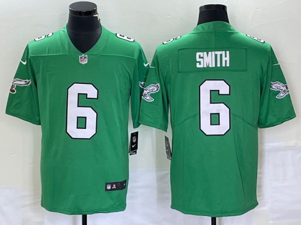 Men Philadelphia Eagles #6 DeVonta Smith Green Stitched Football Jersey