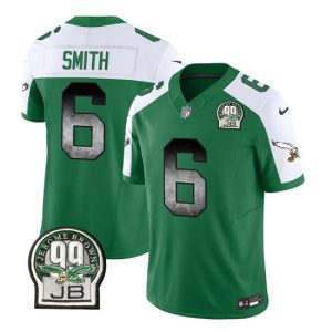 Men Philadelphia Eagles #6 DeVonta Smith Green/White 2023 F.U.S.E. Throwback Vapor Untouchable Limited Football Stitched Jersey