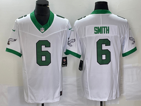 Men Philadelphia Eagles #6 DeVonta Smith White 2023 F.U.S.E. Vapor Untouchable Stitched Football Jersey