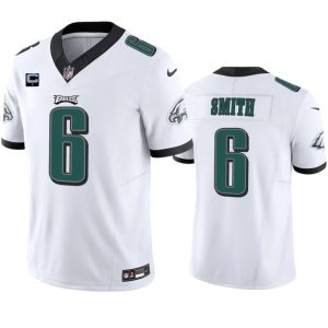 Men Philadelphia Eagles #6 DeVonta Smith White 2023 F.U.S.E. With 1-Star C Patch Vapor Vapor Untouchable Limited Football Stitched Jersey