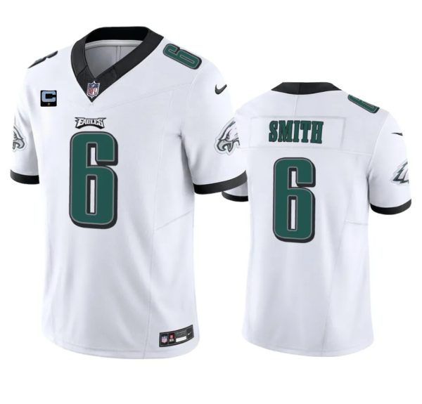 Men Philadelphia Eagles #6 DeVonta Smith White 2023 F.U.S.E. With 1-Star C Patch Vapor Vapor Untouchable Limited Football Stitched Jersey