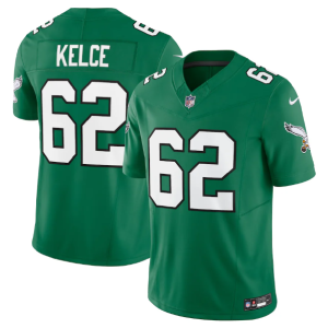 Men Philadelphia Eagles #62 Jason Kelce Green 2023 F.U.S.E. Vapor Untouchable Stitched Football Jersey