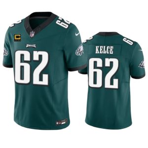 Men Philadelphia Eagles #62 Jason Kelce Green 2023 F.U.S.E. With 4-Star C Patch Vapor Untouchable Limited Football Stitched Jersey