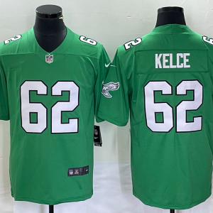 Men Philadelphia Eagles #62 Jason Kelce Green Stitched Football Jersey