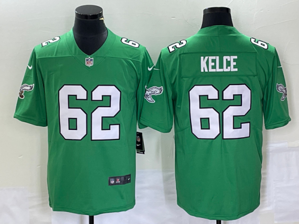 Men Philadelphia Eagles #62 Jason Kelce Green Stitched Football Jersey