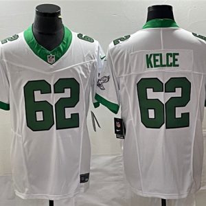 Men Philadelphia Eagles #62 Jason Kelce White 2023 F.U.S.E. Vapor Untouchable Stitched Football Jersey