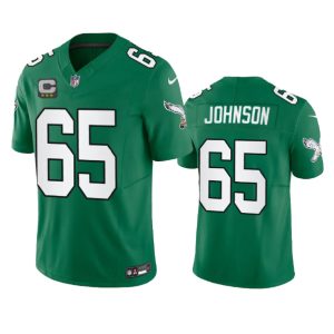 Men Philadelphia Eagles #65 Lane Johnson Green 2023 F.U.S.E. With C Patch Vapor Untouchable Stitched Football Jersey