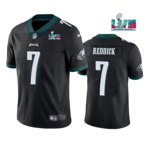 Men Philadelphia Eagles #7 Haason Reddick Black Super Bowl LVII Patch Vapor Untouchable Limited Stitched Jersey