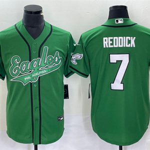 Men Philadelphia Eagles #7 Haason Reddick Green Cool Base Stitched Baseball Jersey