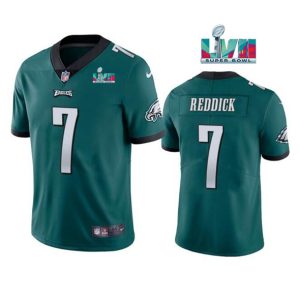 Men Philadelphia Eagles #7 Haason Reddick Green Super Bowl LVII Patch Vapor Untouchable Limited Stitched Jersey