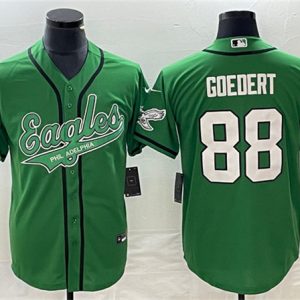 Men Philadelphia Eagles #88 Dallas Goedert Green Cool Base Stitched Baseball Jersey