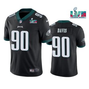 Men Philadelphia Eagles #90 Jordan Davis Black Super Bowl LVII Vapor Untouchable Limited Stitched Jersey