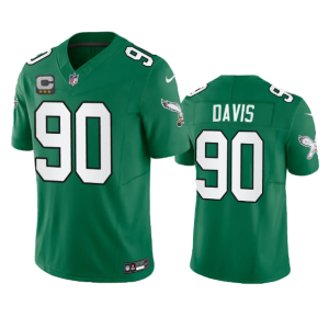 Men Philadelphia Eagles #90 Jordan Davis Green 2023 F.U.S.E. With C Patch Vapor Untouchable Stitched Football Jersey