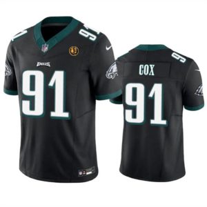 Men Philadelphia Eagles #91 Fletcher Cox Black 2023 F.U.S.E. With John Madden Patch Vapor Limited Football Stitched Jersey