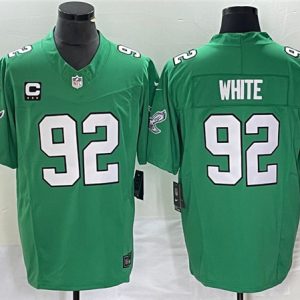 Men Philadelphia Eagles #92 Reggie White Green 2023 F.U.S.E. With C Patch Vapor Untouchable Stitched Football Jersey