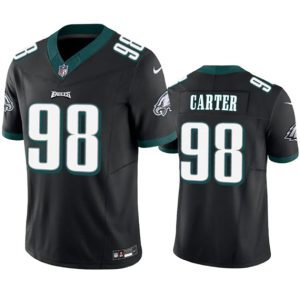 Men Philadelphia Eagles #98 Jalen Carter Black 2023 F.U.S.E. Vapor Untouchable Football Stitched Jersey