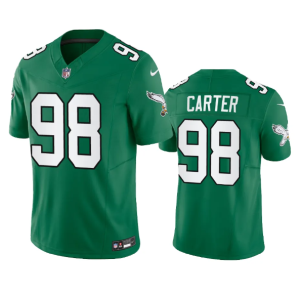 Men Philadelphia Eagles #98 Jalen Carter Green 2023 F.U.S.E. Vapor Untouchable Stitched Football Jersey