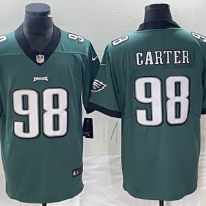 Men Philadelphia Eagles #98 Jalen Carter Green Vapor Limited Stitched Football Jersey