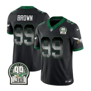 Men Philadelphia Eagles #99 Jerome Brown Black 2023 F.U.S.E. Throwback Vapor Untouchable Limited Football Stitched Jersey