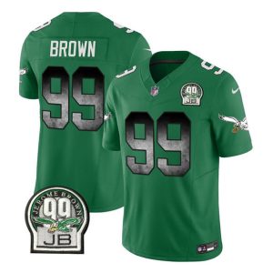 Men Philadelphia Eagles #99 Jerome Brown Green 2023 F.U.S.E. Throwback Vapor Untouchable Limited Football Stitched Jersey