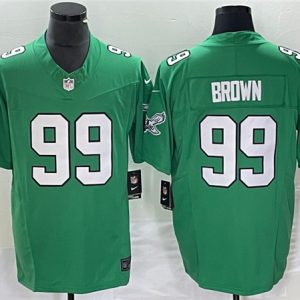 Men Philadelphia Eagles #99 Jerome Brown Green 2023 F.U.S.E. Vapor Untouchable Stitched Football Jersey