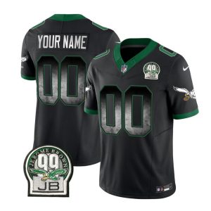 Men Philadelphia Eagles Active Palyer Custom Black 2023 F.U.S.E. Throwback Vapor Untouchable Limited Football Stitched Jersey