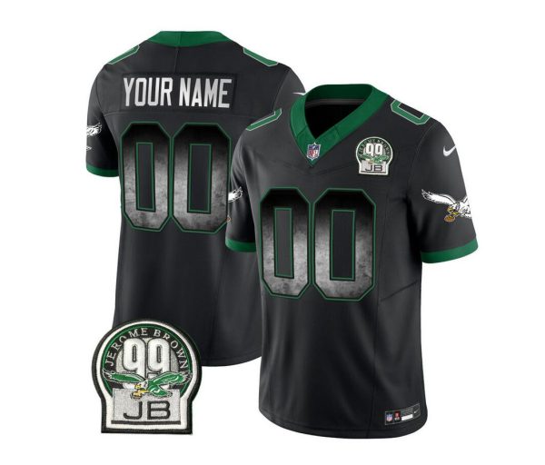 Men Philadelphia Eagles Active Palyer Custom Black 2023 F.U.S.E. Throwback Vapor Untouchable Limited Football Stitched Jersey