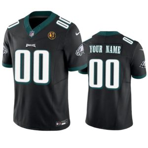 Men Philadelphia Eagles Active Player Custom Black 2023 F.U.S.E. With John Madden Patch Vapor Limited Football Stitched Jersey