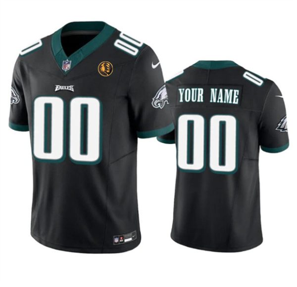 Men Philadelphia Eagles Active Player Custom Black 2023 F.U.S.E. With John Madden Patch Vapor Limited Football Stitched Jersey