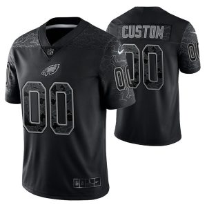 Men Philadelphia Eagles Active Player Custom Black Reflective Limited Stitched Jersey