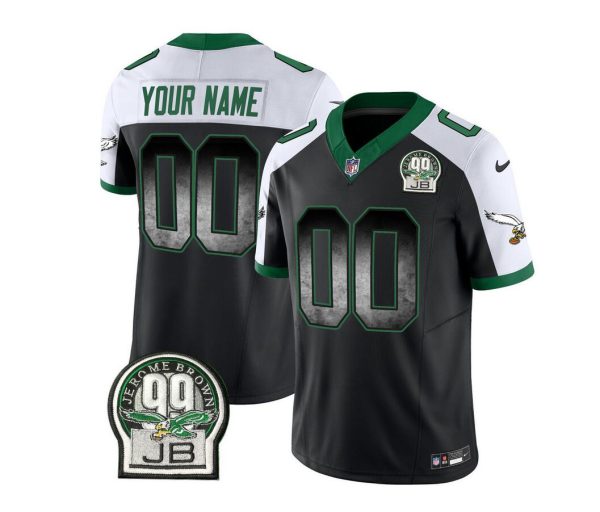 Men Philadelphia Eagles Active Player Custom Black/White 2023 F.U.S.E. Throwback Vapor Untouchable Limited Football Stitched Jersey