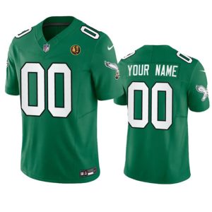 Men Philadelphia Eagles Active Player Custom Green 2023 F.U.S.E. Throwback With John Madden Patch Vapor Limited Football Stitched Jersey