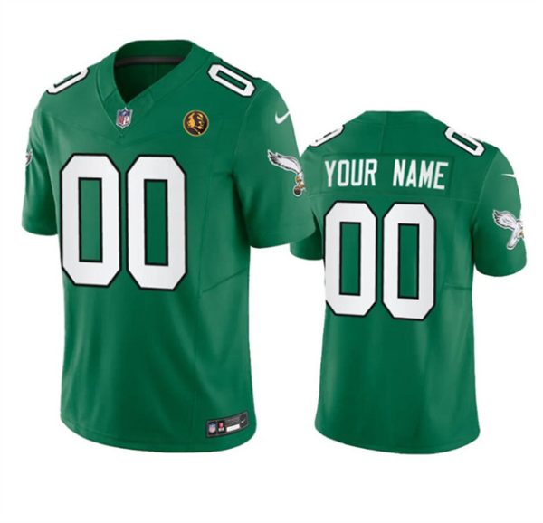 Men Philadelphia Eagles Active Player Custom Green 2023 F.U.S.E. Throwback With John Madden Patch Vapor Limited Football Stitched Jersey