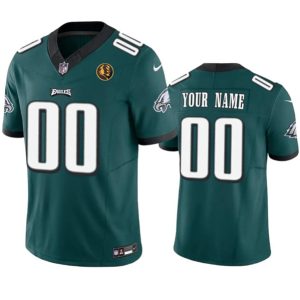 Men Philadelphia Eagles Active Player Custom Green 2023 F.U.S.E. With John Madden Patch Vapor Limited Football Stitched Jersey