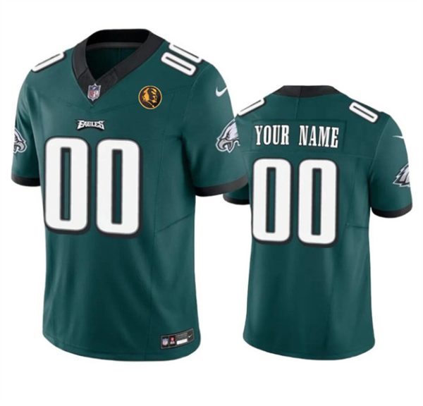 Men Philadelphia Eagles Active Player Custom Green 2023 F.U.S.E. With John Madden Patch Vapor Limited Football Stitched Jersey