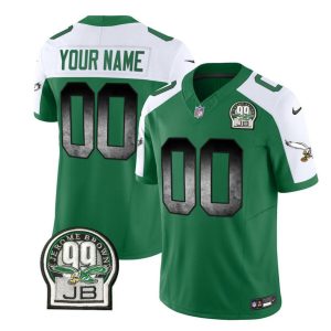 Men Philadelphia Eagles Active Player Custom Green/White 2023 F.U.S.E. Throwback Vapor Untouchable Limited Football Stitched Jersey