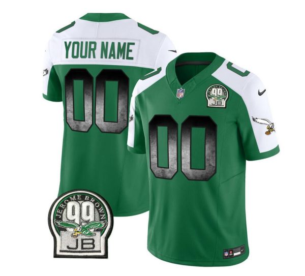 Men Philadelphia Eagles Active Player Custom Green/White 2023 F.U.S.E. Throwback Vapor Untouchable Limited Football Stitched Jersey