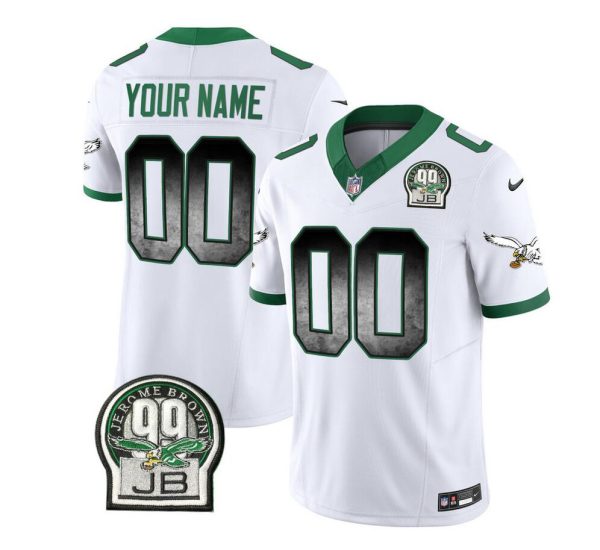 Men Philadelphia Eagles Active Player Custom White 2023 F.U.S.E. Throwback Vapor Untouchable Limited Football Stitched Jersey