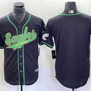 Men Philadelphia Eagles Blank Black Cool Base Stitched Baseball Jersey