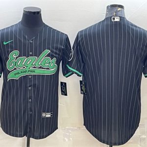 Men Philadelphia Eagles Blank Black With Patch Cool Base Stitched Baseball Jersey