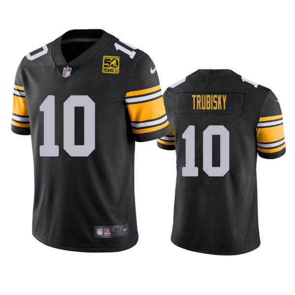 Men Pittsburgh Steelers #10 Mitch Trubisky Black 2023 50th Anniversary Vapor Untouchable Limited Jersey