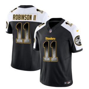 Men Pittsburgh Steelers #11 Allen Robinson II Black/White 2023 F.U.S.E. Smoke Vapor Untouchable Limited Football Stitched Jersey