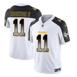 Men Pittsburgh Steelers #11 Allen Robinson II White/Black 2023 F.U.S.E. Smoke Vapor Untouchable Limited Football Stitched Jersey