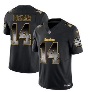 Men Pittsburgh Steelers #14 George Pickens Black 2023 F.U.S.E. Smoke Vapor Untouchable Limited Football Stitched Jersey