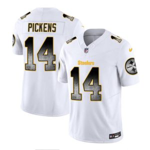 Men Pittsburgh Steelers #14 George Pickens White 2023 F.U.S.E. Smoke Vapor Untouchable Limited Football Stitched Jersey