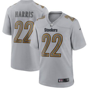 Men Pittsburgh Steelers #22 Najee Harris Grey Atmosphere Fashion Stitched Game Jersey