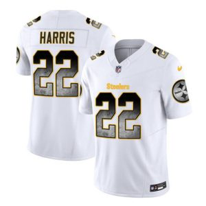 Men Pittsburgh Steelers #22 Najee Harris White 2023 F.U.S.E. Smoke Vapor Untouchable Limited Football Stitched Jersey