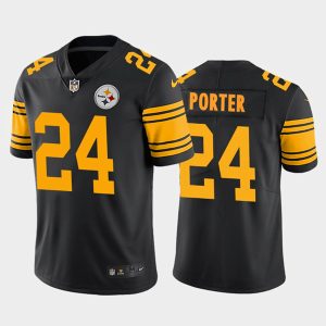 Men Pittsburgh Steelers #24 Joey Porter Jr. Black 2023 Draft Color Rush Limited Stitched Jersey