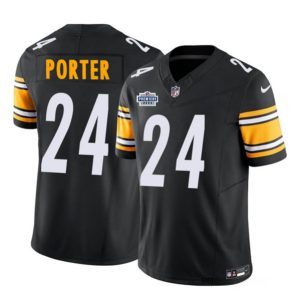 Men Pittsburgh Steelers #24 Joey Porter Jr. Black 2023 F.U.S.E. Prem1ere Patch Vapor Untouchable Limited Football Stitched Jersey