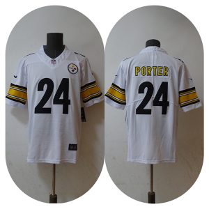 Men Pittsburgh Steelers #24 Joey Porter Jr. White 2023 Draft Vapor Untouchable Limited Stitched Jersey